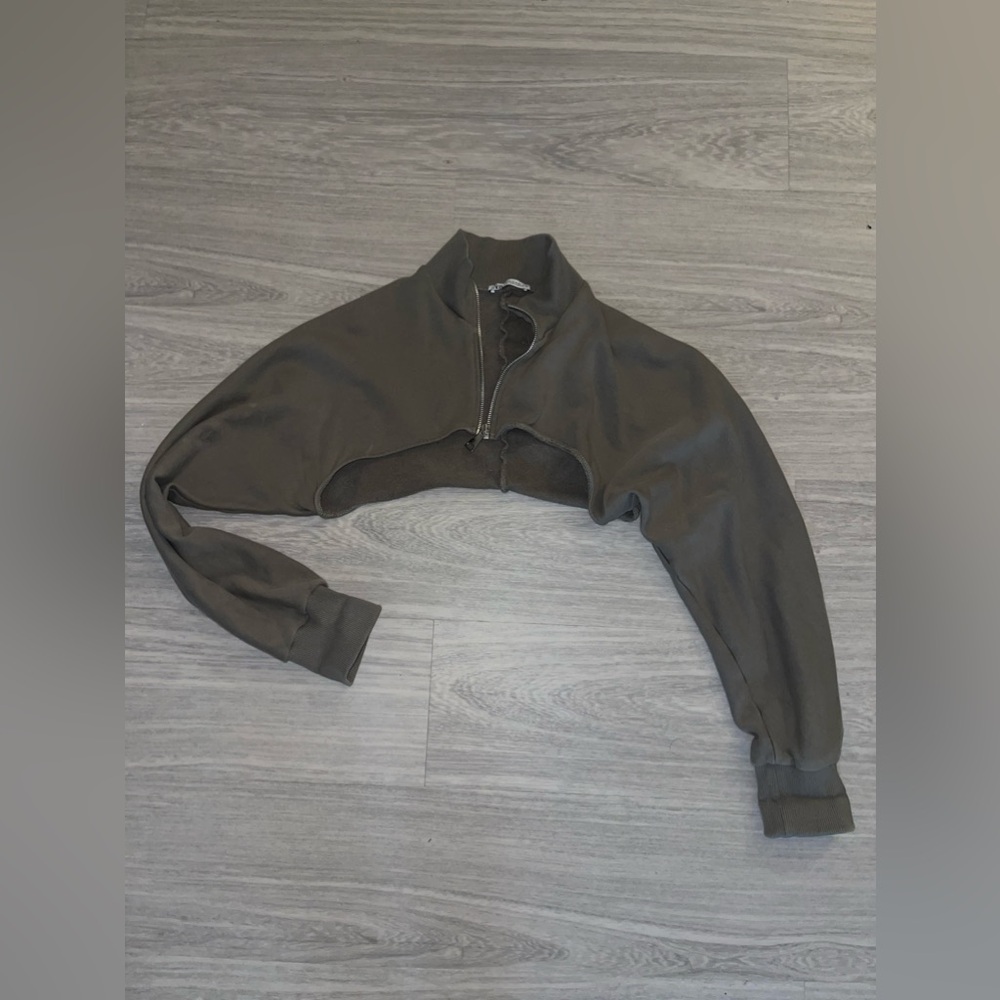 Women's Olive Green Cropped Jacket
